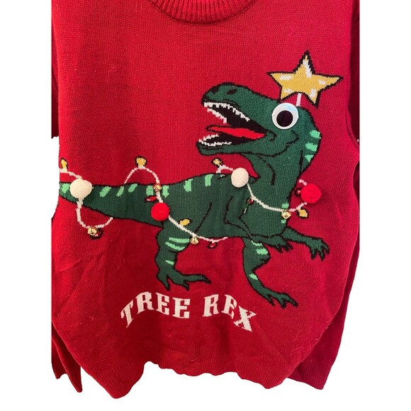 Ugly Christmas Sweater Tree Rex Adult Holiday Christmas Sweater Size Medium - Picture 4 of 6